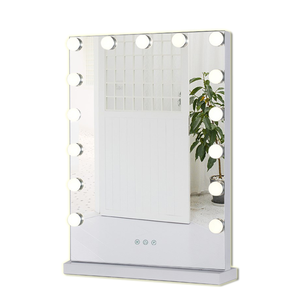 Vente à chaud de <span class=keywords><strong>miroir</strong></span> de lumière LED de maquillage de bureau HD <span class=keywords><strong>blanc</strong></span> <span class=keywords><strong>miroir</strong></span> intelligent cosmétique en verre personnalisé de style moderne - Product Image 1