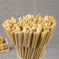 Bâtons de brochettes en bambou biodégradables de style coréen pour griller avec des brochettes plates antiadhésives de logo personnalisé
