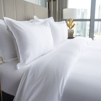 Parure de lit haut de gamme pour maison d'hôtes, quatre pièces, 80 fils, blanc pur, 100 % coton satiné, résistante à l'abrasion, housse de couette épaisse