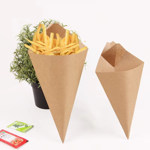 Thiết kế mới khoai tây chiên rãnh thiết kế trang trí sáng tạo ẩm thực phương tây lớn hình nón hộp giấy - Product Image 1