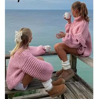 Pull-over élégant en pur cachemire pour femmes, tricot personnalisé, vêtements d'hiver pour les journées de travail, style décontracté, design ample et blanc