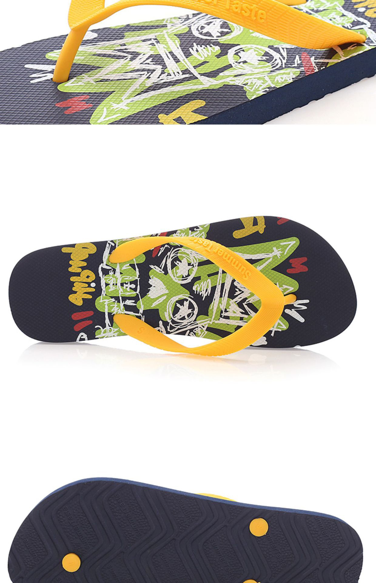 Cheap Wholesale PE PVC Slippers Flip Flops for Men Beach Casual Shoes Printing Filpflops