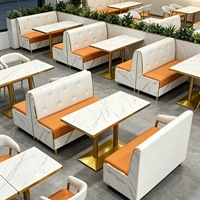 Juego de Muebles de Restaurante Modernos y Duraderos de Espuma de Alta Densidad, Sillas de Comedor, Mesa, Sillas de Restaurante, Muebles para Cafetería, Hotel, Cantina