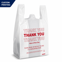 Sac de courses en gros personnalisé avec logo imprimé, rouge, 'Merci', 'Bonne journée', écologique, recyclable, imperméable, avec poignée, pour épicerie