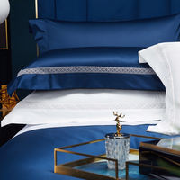Parures de lit de luxe en Lyocell 100% Tencel, qualité 80, draps, taies d'oreiller et housses de couette brodées, 6 couleurs