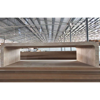 Table basse à bord cascade en placage de travertin, forme en U, mobilier minimaliste pour salon, vente en gros, prix usine ODM