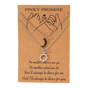 MIENTER Pendentifs <span class=keywords><strong>Collier</strong></span> pour Couples Mode Plaqué Or En Acier Inoxydable <span class=keywords><strong>Lune</strong></span> Soleil Charmes Colliers - Product Image 3