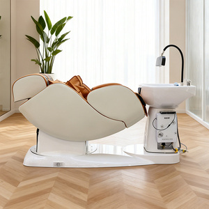 เก้าอี้นวดเท้าไฟฟ้าแบบหมุนได้ เก้าอี้เอนนอนพักผ่อน เก้าอี้สระผมแบบปรับได้พร้อมอ่างล้างผม - Product Image 2