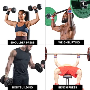 Sangles de poignet de levage de poids de puissance poignée de main protecteur de main produit avec anti-dérapant avec des lignes de presse en T accessoires de fitness - Product Image 6