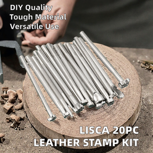 L-HT0222 lisca 20pcs da tem in ấn công cụ Kit thép hợp kim tem Punch Set cho khắc DIY nghệ thuật Da Craft làm công cụ - Product Image 3