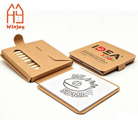 Kit de Manualidades para Niños, Caja de Papel Kraft, Paquete de Papel para Graffiti en Blanco y Tiras de Madera, Juguete Educativo de Arte Hecho a Mano