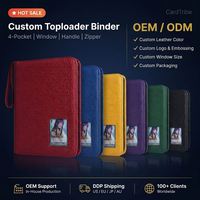 Classeur FX Custom 4 Pochettes avec Poignée de Transport et Fenêtre de Présentation en Cuir PU pour Cartes TCG Pokémon MTG Yugioh