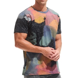 T-shirt vintage délavé pour homme, 280 GSM, 100 % coton tricoté, logo personnalisé, streetwear, motif 3D, respirant - Product Image 3