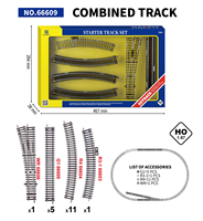 Set Rel Kereta Api Model Skala HO 1:87 Sistem Setrack Logam, Paket Ekspansi Tata Letak Pemula HO Gauge, Rel Lengkung Turnout