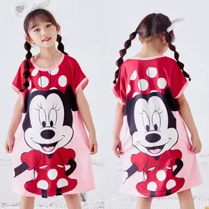 Cartoon Sleep Dress short sleeve summer spring Girls Pajamas dresses Kids Girl Night wear