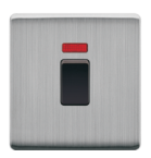 Prise murale grise en acier inoxydable avec 3 broches 13A et 2 ports USB