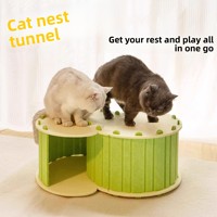 Tunnel pour animaux de compagnie, niche pour chat, grotte de cachette en feutre, design universel quatre saisons, semi-fermé, résistant à l'usure, durable, multicouche, respirant