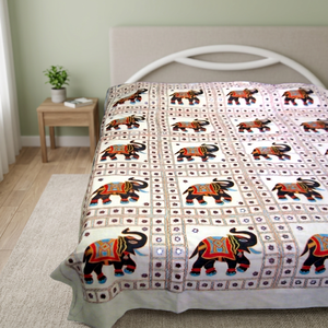 Couvre-lit indien fait à la main, beau motif de travail manuel ethnique, collection de meilleure qualité, coton à motifs brodés pour hôtels - Product Image 3