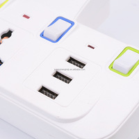 Prise britannique adaptateur de prise multi-prises 3 voies adaptateur de prise électrique ue vers universel convertisseur de puissance de charge USB 4 prises