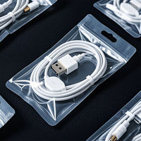 Sacs d'emballage en plastique transparents personnalisés avec fermeture éclair pour câbles d'ordinateur, sacs en polyéthylène avec fermeture éclair
