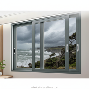 หน้าต่างบานเลื่อนอลูมิเนียมแนวนอนแบบสองชั้นพร้อมฉนวนกันความร้อน ได้รับการรับรองมาตรฐาน ISO9001/CE เหมาะสำหรับห้องนั่งเล่นในโรงแรมทันสมัย - Product Image 2