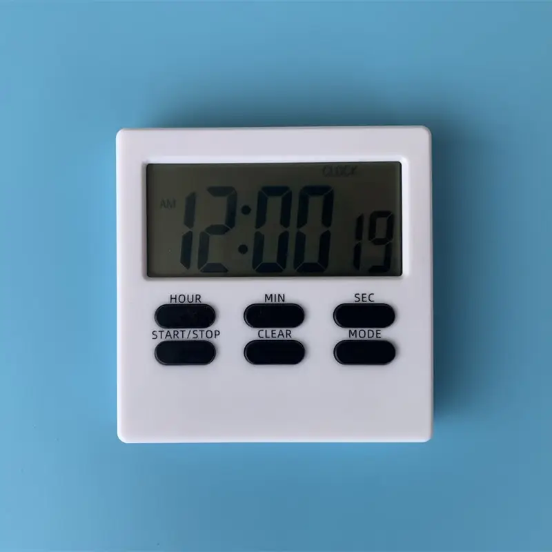 Personalizzato quadrato bianco magnetico grande Display LCD Timer conto alla rovescia rettangolare conteggio 24 ore Timer conto alla rovescia cucina digitale