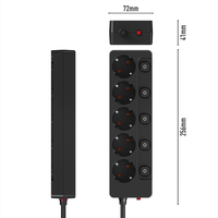 Multiprise Pheiyon 380J avec protection contre les surtensions, 5 prises Schuko, interrupteur individuel, sécurité enfant, CE NF ROHS, pour la maison, le bureau, le bureau à domicile, IP20