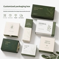 Boîte cosmétique haut de gamme à double compartiment avec fond à boucle, en carton coloré, pour crème, lotion, crème contour des yeux, pliable, en carton blanc avec estampage doré