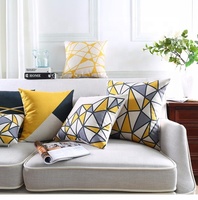 La dernière conception nordique 45*45cm taie d'oreiller en lin à rayures géométriques housse de coussin de décoration de canapé pour la maison
