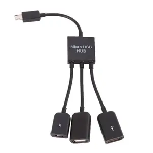 3 ב 1 מיקרו USB OTG כבל משחק עכבר מקלדת רכזת מתאם כבל USB 2.0 מחבר 3 יציאת טהור גרע עבור אנדרואיד טלפון נייד