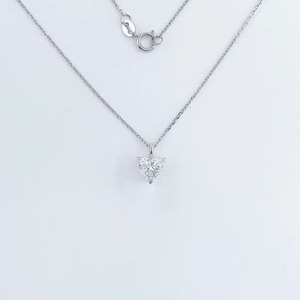 Collares y Colgantes Minimalistas de Cadena Fina con Diamantes Cultivados en Laboratorio de Platino Pt950, Corte Corazón, para Mujer - Product Image 1