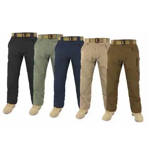 Custom Men's Tactical Pants Rip-stop Multi Pocket Cargo Trousers Outdoor Training Work Hunting Hiking Wear
