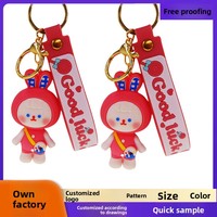 Maßgefertigter Cartoon 3D Stereo PVC Weichgummi Puppe Actionfigur Schlüsselanhänger Niedlicher Anhänger China
