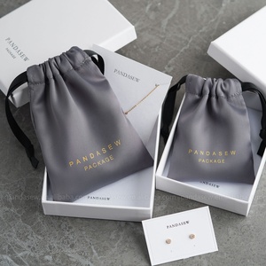 Pandasew sang trọng dày đặc lụa satin túi đồ trang sức gói Pouch dây kéo túi với biểu tượng tùy chỉnh in - Product Image 6