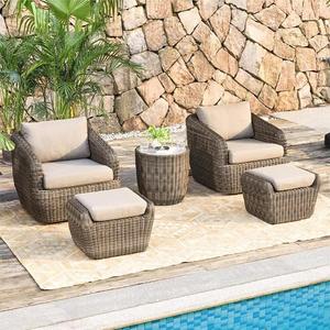 Poltrona Singola Moderna da Esterno con Tavolino, Mobili in Rattan Impermeabili <span class=keywords><strong>per</strong></span> Cortile, <span class=keywords><strong>Balcone</strong></span>, Villa, Casa Vacanze, Tempo Libero - Product Image 1