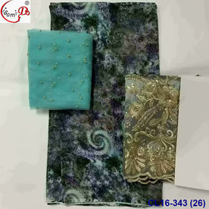 Tissu de mode en voile doux imprimé style africain, 2+2+3,5 yards, vente chaude, articles populaires, matériau de haute qualité - Product Image 6