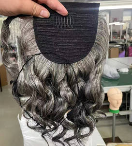 <span class=keywords><strong>Chignon</strong></span> bouffant <span class=keywords><strong>queue</strong></span> <span class=keywords><strong>de</strong></span> <span class=keywords><strong>cheval</strong></span> tendance pour cheveux gris en croissance, mèches sel et poivre, extensions <span class=keywords><strong>de</strong></span> cheveux gris naturel pour femmes 120g - Product Image 1