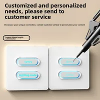 Veilleuse Ultra-Fine Zigbee/Interrupteur Intelligent avec Contrôle Vocal par Application, Bouton de Démarrage Programmé pour Réseaux Mesh, Texte Personnalisable