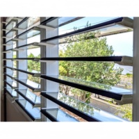 Fenêtre en verre à persiennes fixes en aluminium dur trempé isolant standard de l'Australie personnalisée volets en verre à courants d'air
