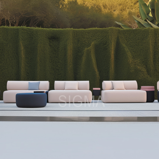 Outdoor Furniture Waterproof One Seat Sofa Outdoor Garden Patio Table Sofa Cushion Seat Chair