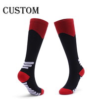 Chaussettes de sport en fibre de cuivre élastiques longues jusqu'aux genoux pour le cyclisme et la course à pied, logo personnalisé pour hommes, chaussettes de compression 20-30 Mmhg