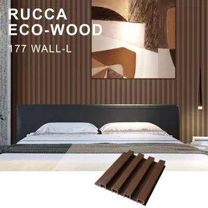 Wpc Wall Panel Rucca Easy Install Walnut Color Eco Wood Laminate Decorative Wall Cladding 177x21.5 WPC Panels