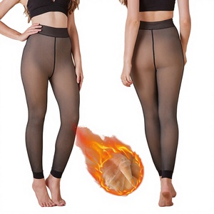 Leggings Formels <span class=keywords><strong>Femme</strong></span> Taille Haute en Polaire de Marques de Luxe, Grande Taille, Anti-Bactériens, Respirants, en Spandex/Nylon, Couleur Unie, Chauds pour l'Hiver - Product Image 4