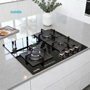 Cocina Multiusos Xunda de 4 Quemadores Híbridos con 3 Quemadores de <span class=keywords><strong>Gas</strong></span> <span class=keywords><strong>y</strong></span> 1 Eléctrico, Superficie de Vidrio de Inducción Infrarroja para Uso en Hoteles <span class=keywords><strong>y</strong></span> Autocaravanas - Product Image 1