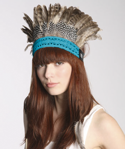 HS gros costume faisant des plumes extension de cheveux mode bleu <span class=keywords><strong>plume</strong></span> <span class=keywords><strong>indien</strong></span> coiffure chapeau pour la décoration de fête de carnaval - Product Image 2