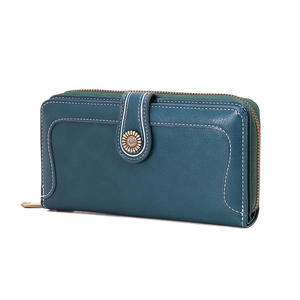 Профессиональный опытный поставщик OEM Дамский дорожный кошелек на молнии клатч с ремешком RFID Блокировка PU кожаный женский длинный кошелек - Product Image 5