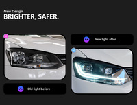 Ensemble de phares LED modifiés 60W 12V pour VW Polo 2011-2018, mise à niveau avec feux de jour DRL et clignotants