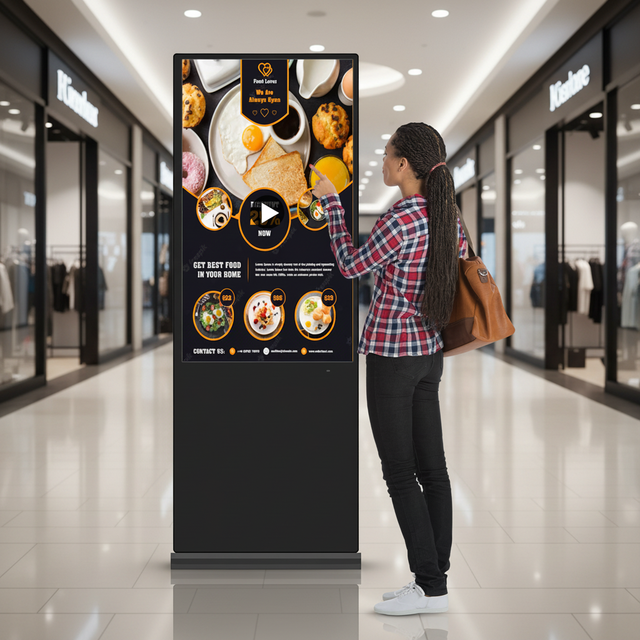 43 55 65 75inch Touch Screen LCD Monitor Kiosk Display Full HD Capacitive Touch Indoor Advertising
