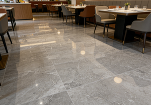 Marbre gris naturel Martin, base gris foncé moyen avec des veines craquelées subtilles pour la décoration des sols et des murs - Product Image 4