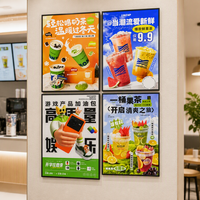 Cadre d'affichage lumineux pour vitrine A1/A2/A3/A4 en aluminium, ultra-fin, avec éclairage LED pour publicité